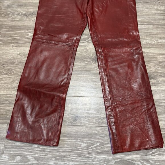 VTG Recto Verso Red 100% Leather Pants Womens 10 Y2K Biker Rock Glam Retro Party - Picture 3 of 16